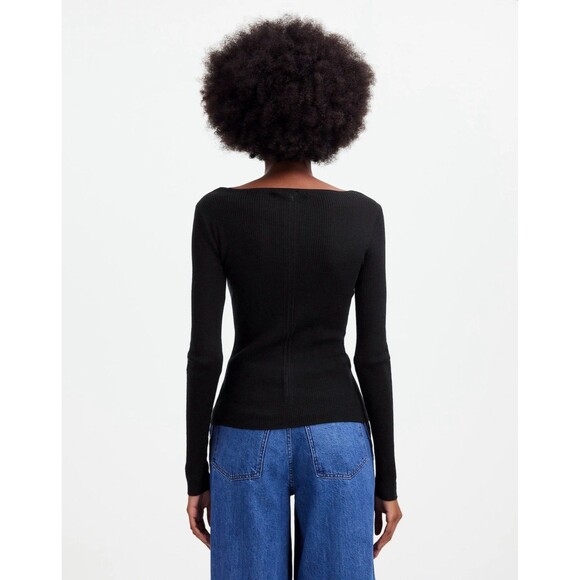 Madewell Merino Wool-Silk Blend Scoopneck Sweater NWT Size L Large - Picture 6 of 13